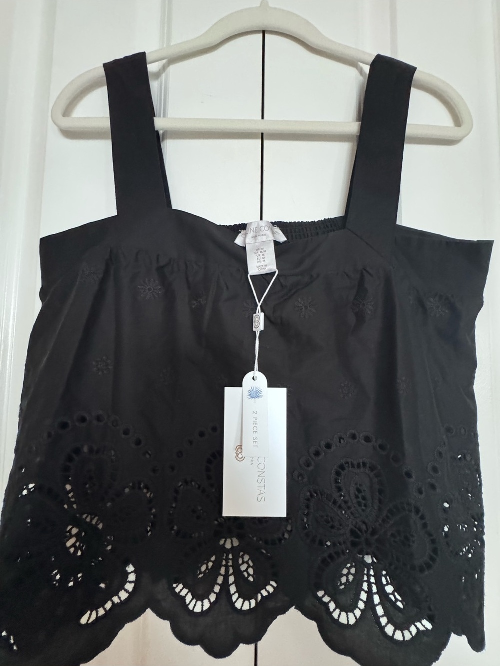 Caroline Constas 2Piece Black
Embroidered Cotton Set Top & Midi
Pants Size M NWT - Picture 3 of 16